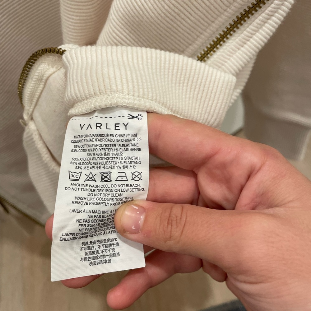 Varley Cream Side Zip Sweatshirt - Picture 7 of 12